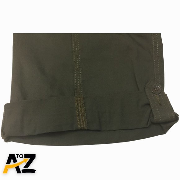 Lee Easy Fit Womens Short Cargo Pants Size M Brown Stretch Cuffed - Picture 4 of 14